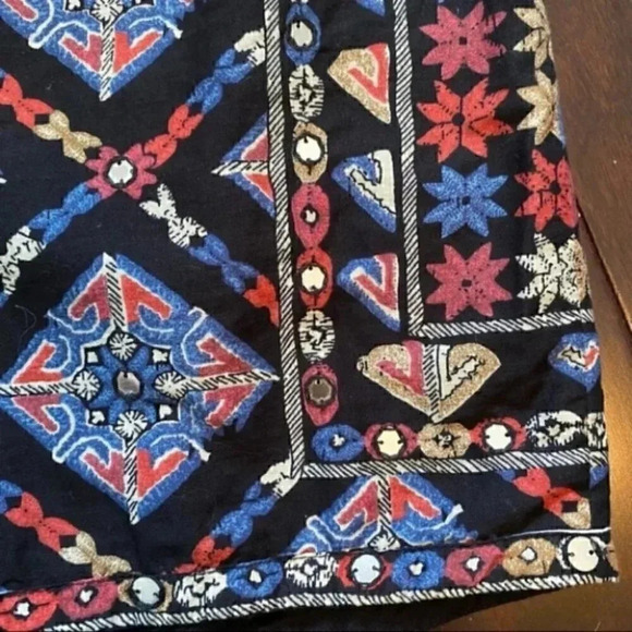 Hollister Shorts High Rise Boho Aztec Tribal Print Black Blue  Red Size 00 XXS - Picture 9 of 13
